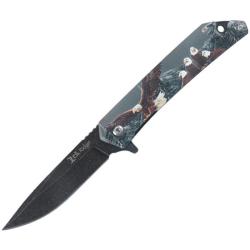 Couteau Elk Ridge Wildlife Linerlock Ouverture Assistee Manche Lame Acier Motif Aigle ERA2001EE