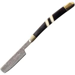 Couteau Elk Ridge Folding Razor Faux Damas Manche Pakkawood Os Blanc Noir Slip Joint ER955WBCB