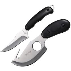 Set Chasse 2 Pieces Elk Ridge Caping et Guthook Lame Acier 3Cr13MoV Manche Bois Noir Etui ER300BK