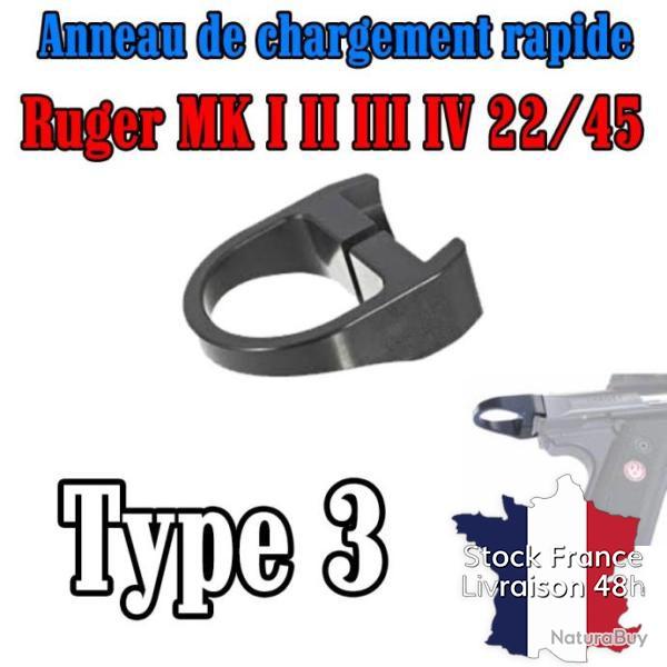Anneau de chargement rapide pour Ruger MK I II III IV et 22/45 -  Type 3 - Stock France