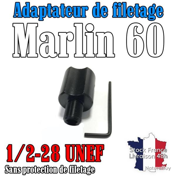 Adaptateur de filetage pour Marlin 60 filet� 1/2-28 - Sans bague de protection - Stock France