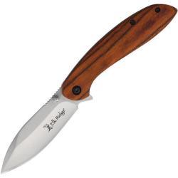 Couteau Pliant Elk Ridge Linerlock Spear Point Lame Acier Inoxydable Manche Bois Marron ER2031BN