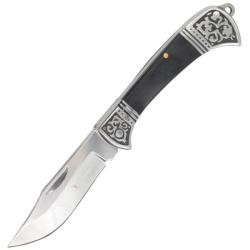 Couteau Pliant Elk Ridge Slip Joint Clip Lame Acier Inoxydable Manche Bois Noir ER2025BK