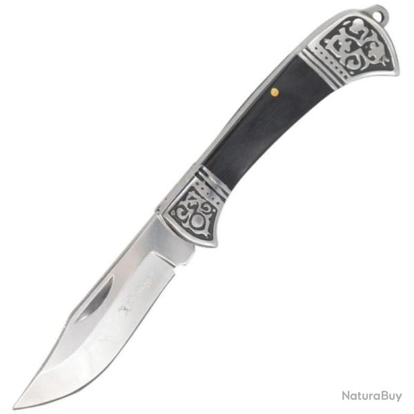 Couteau Pliant Elk Ridge Slip Joint Clip Lame Acier Inoxydable Manche Bois Noir ER2025BK