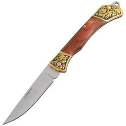 Couteau Pliant Elk Ridge Slip Joint Drop Point Lame Acier Inoxydable Manche Bois ER2023RD