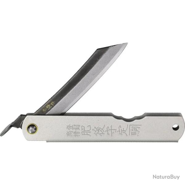 Couteau Higonokami No 10 Lame Acier SK Manche Gris Mat Systeme Piemontais Made In Japan HIGOC10BSK