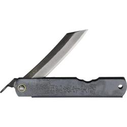 Couteau Higonokami No 3 Lame Acier SK Manche Argent Systeme Piemontais Made In Japan HIGOC3BSK