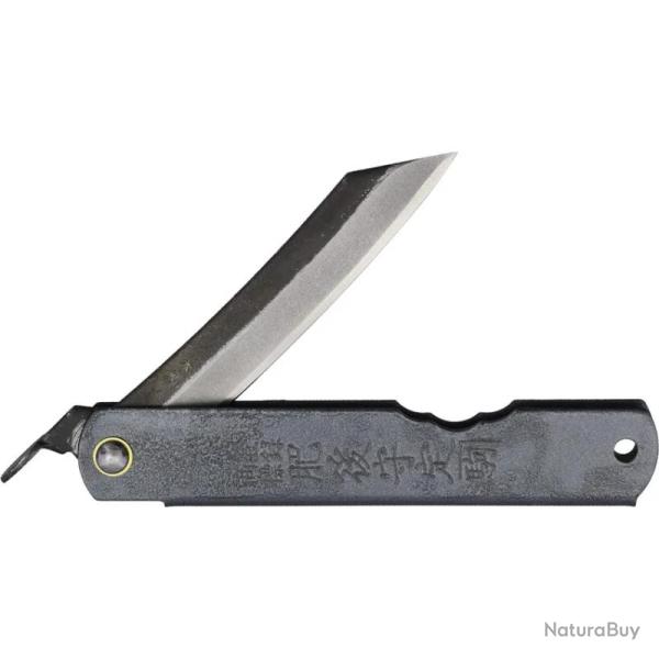 Couteau Higonokami No 3 Lame Acier SK Manche Argent Systeme Piemontais Made In Japan HIGOC3BSK