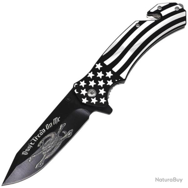 Couteau ElitEdge DTOM Lame Acier 440C Manche Acier inoxydable Linerlock EE10A144DTB