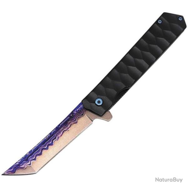 Couteau ElitEdge Black Timas Lame Acier 440C Manche Aluminium Linerlock EE10A140MC
