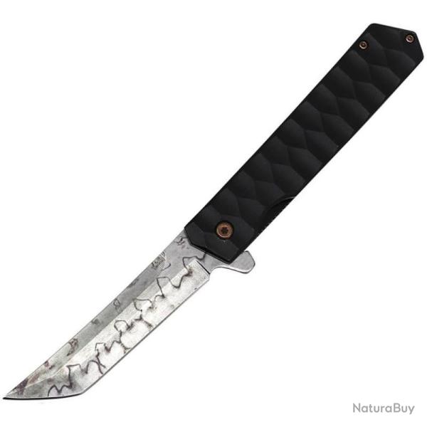 Couteau ElitEdge Black Clay Lame Acier 440C Manche Aluminium Linerlock EE10A140CT