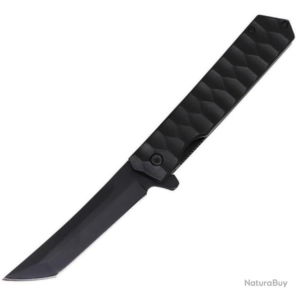 Couteau ElitEdge Black Lame Acier 440C Manche Aluminium Linerlock EE10A140BK