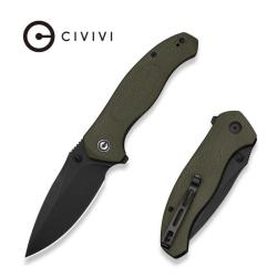Couteau CIVIVI Vyrent Flipper Thumb Stud Drop Point Acier Nitro-X7 Manche Micarta Toile CIVC250372
