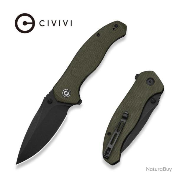 Couteau CIVIVI Vyrent Flipper Thumb Stud Drop Point Acier Nitro-X7 Manche Micarta Toile CIVC250372