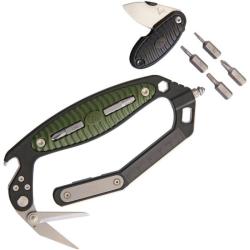 Couteau V Nives C.R.A.B. Multi Tool Noir/Vert Lame Acier Acier inoxydable VNIMT18FRNPBGR