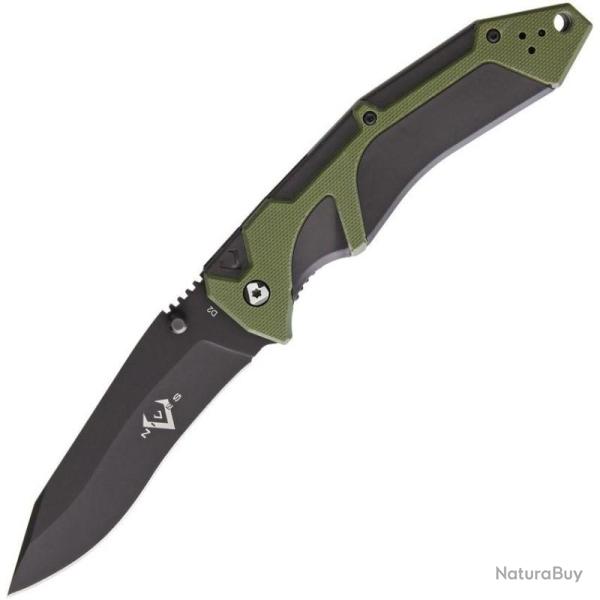 Couteau V Nives Fractal A/O Vert Lame Acier D2 Manche Green Black Linerlock VNI30176