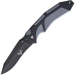 Couteau V Nives Fractal A/O Noir Lame Acier D2 Manche Black Blue Linerlock VNI30169