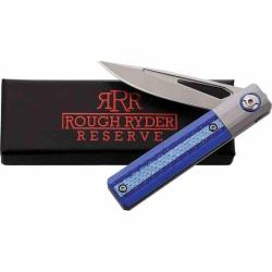 Couteau Rough Rider Reserve Lame Acier D2 Manche G10/Fibre de Carbone Frame Lock RRR035
