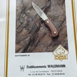 Catalogue couteaux Puma Laguiole Opinel 1992