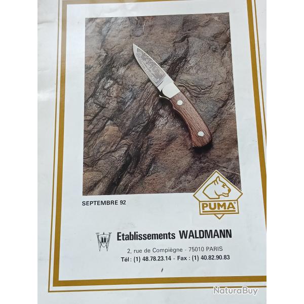 Catalogue couteaux Puma Laguiole Opinel 1992