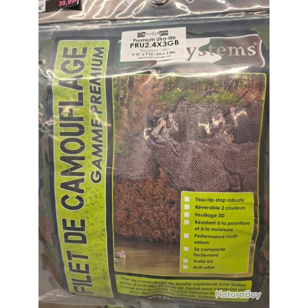 FILET DE CAMOUFLAGE 3 X 2.40M WOODLAND CAMO