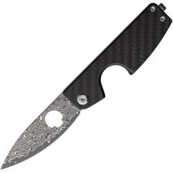 Couteau Daggerr Cigar Slip Joint Spear Point Acier Damas Manche Fibre de Carbone DGRCGRCFD