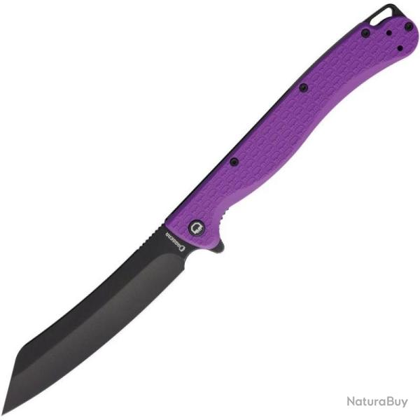 Couteau Daggerr Tesak Linerlock Sheepsfoot Acier 8Cr14MoV Manche FRN Mauve Blackwash DGRFPRPBW
