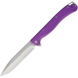 Couteau Daggerr Finka Linerlock Spear Point Acier 8Cr13MoV Manche FRN Mauve Stonewash DGRFKFPRSW