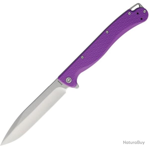 Couteau Daggerr Finka Linerlock Spear Point Acier 8Cr13MoV Manche FRN Mauve Stonewash DGRFKFPRSW