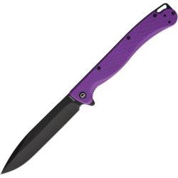 Couteau Daggerr Finka Linerlock Spear Point Acier 8Cr13MoV Manche FRN Mauve Blackwash DGRFKFPRBW