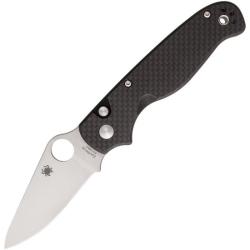 Couteau Pliant Spyderco ButtonUp Lame Acier 8Cr13MoV Manche Carbone G10 Button Lock SC275CFP