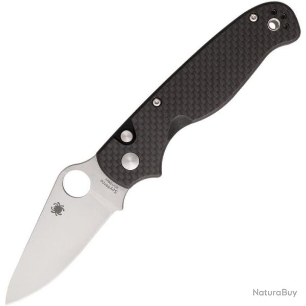 Couteau Pliant Spyderco ButtonUp Lame Acier 8Cr13MoV Manche Carbone G10 Button Lock SC275CFP