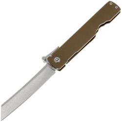 Couteau Daggerr Higonokami Framelock Reverse Tanto Acier VG-10 Manche Acier Marron DGRHGBRSW