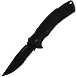 Couteau V Nives Rambo Shorty Pro Noir Dentel&eacute; Lame Acier D2 Manche Framelock VNI33GPSBBK