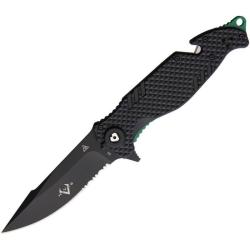 Couteau V Nives TGL Trailblazer Noir Dentel&eacute; Lame Acier D2 Manche Linerlock VNI23GPSBGBK