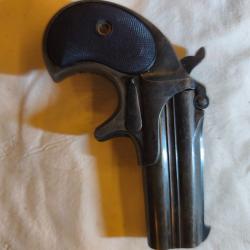 Remington double derringer d'&eacute;poque bronzage et plaquettes d'origine 41 RF cat&eacute;gorie des