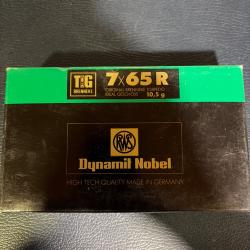 20 balles RWS 7x65r Tig 10,5g 162gr