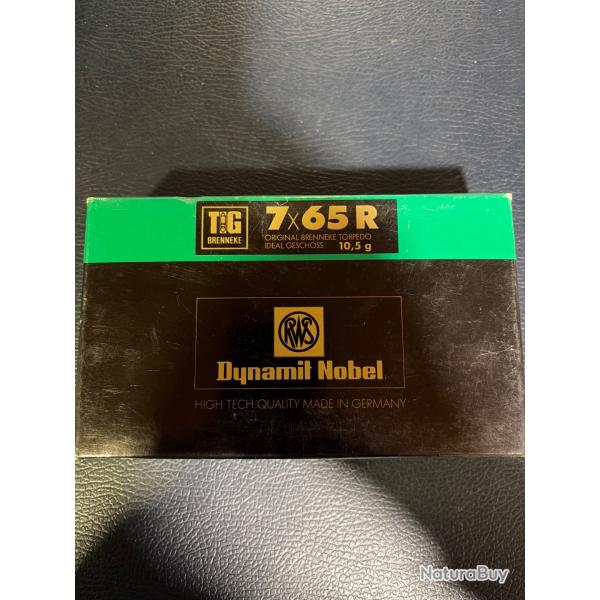 20 balles RWS 7x65r Tig 10,5g 162gr