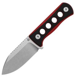 Couteau Fixe QSP Knife Canary Lame Acier 14C28N Manche G10 Noir et Rouge &Eacute;tui Kydex QS141B1