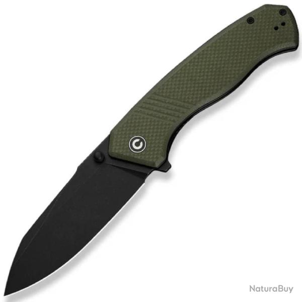 Couteau Civivi Placoid Lame Acier 14C28N Manche G10 Vert Olive Textur� Liner Lock CIVC230793