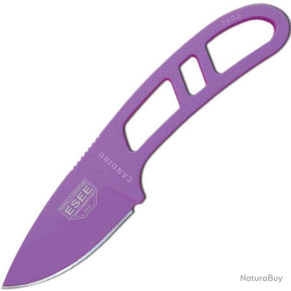 Couteau ESEE Candiru Lame Acier 1095 Manche Acier 1095 Ajour� �tui Polym�re Made In USA ESCANPURPB