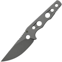 Couteau Fixe Petrified Fish Bison L Lame Acier N690 Manche Acier Inoxydable &Eacute;tui Kydex PKFE18GAK