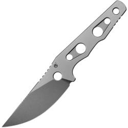 Couteau Fixe Petrified Fish Bison L Lame Acier N690 Manche Acier Inoxydable &Eacute;tui Kydex PKFE18WK