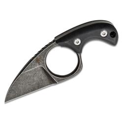 Couteau Fixe Fred Perrin Shorty Neck Lame Acier 440C Manche G10 Noir &Eacute;tui Kydex FRD2001B