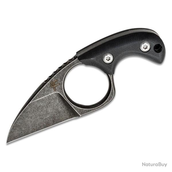Couteau Fixe Fred Perrin Shorty Neck Lame Acier 440C Manche G10 Noir �tui Kydex FRD2001B