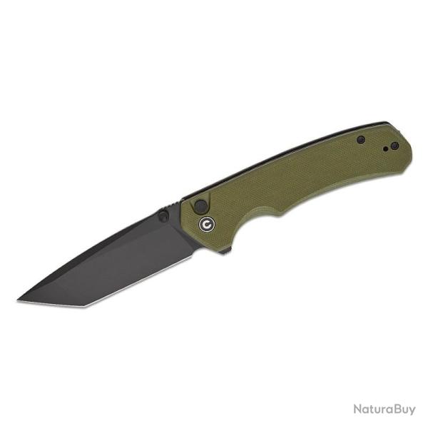 Couteau Civivi Brazen Lame Acier 14C28N Manche G10 Vert Olive Button Lock CIVC19059C2