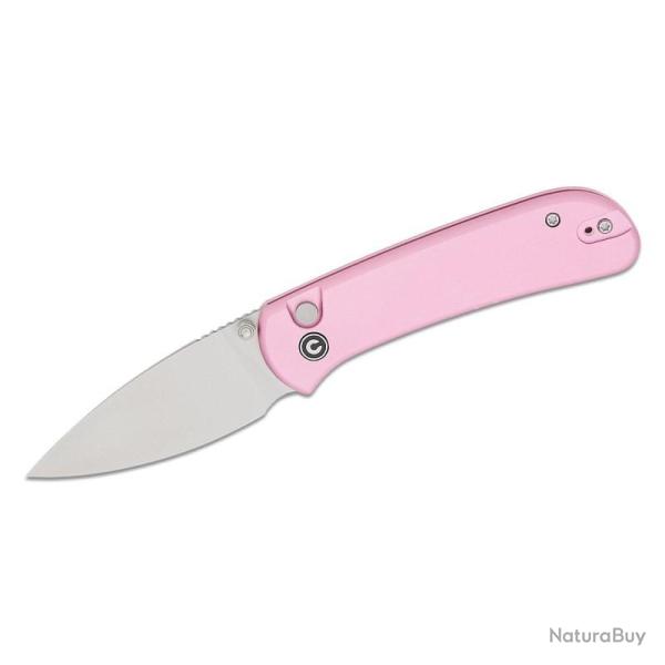 Couteau Civivi Qubit Lame Acier 14C28N Manche Aluminium Rose Button Lock CIVC22030E5