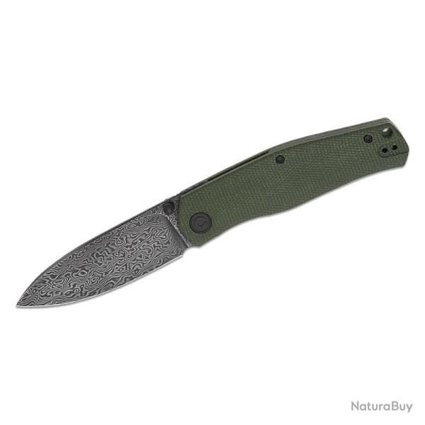 Couteau Civivi Sokoke Lame Acier Damas Manche Micarta Vert Liner Lock CIVC22007DS2