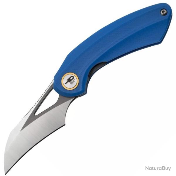 Couteau Bestech Bihai Lame Acier 14C28N Manche G10 Bleu Liner Lock BTKG53D2