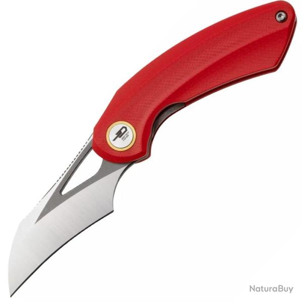 Couteau Bestech Bihai Lame Acier 14C28N Manche G10 Rouge Liner Lock BTKG53C2